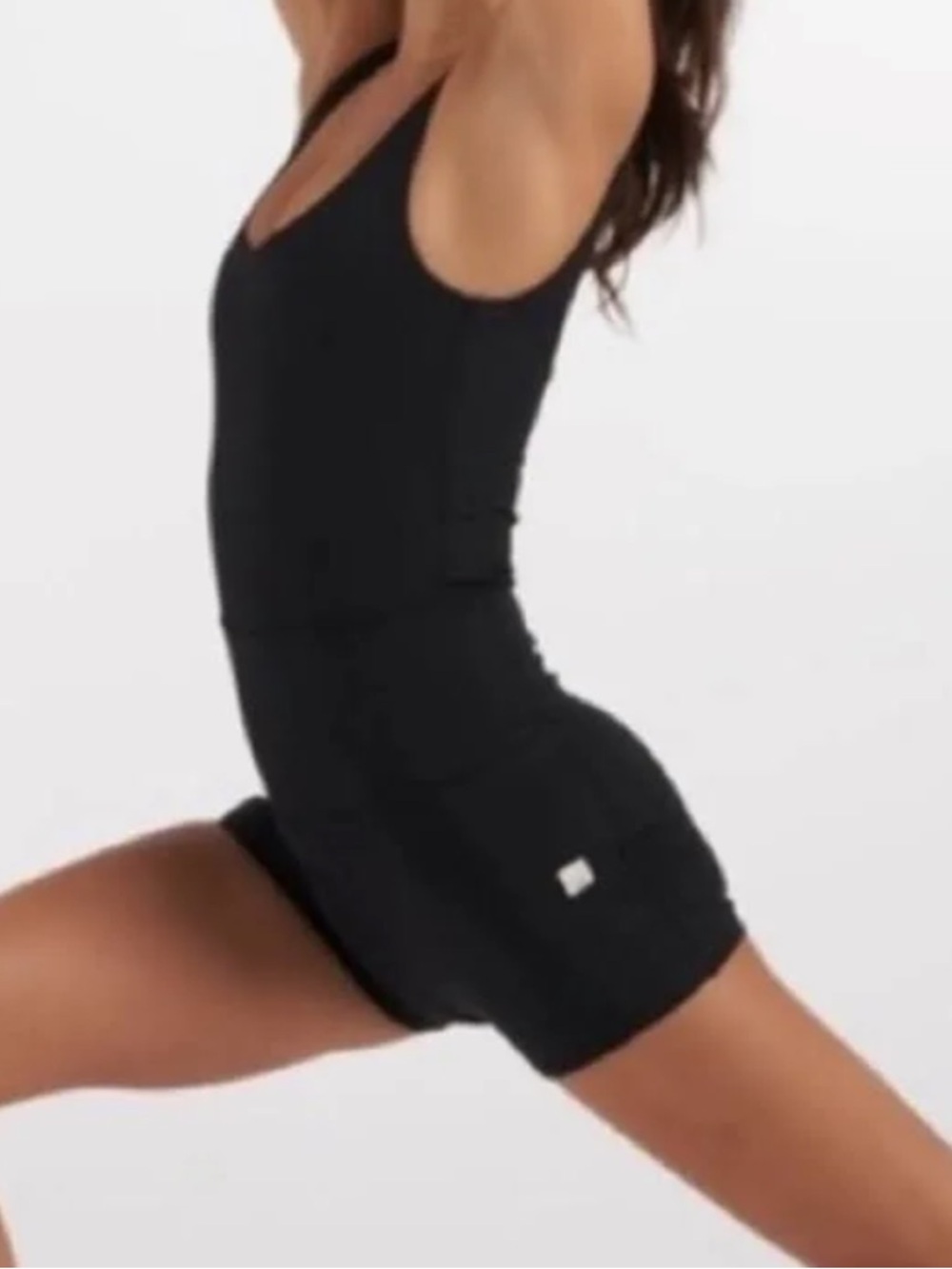 Vuori Performance Onsie Black Tank with Built-In Shorts